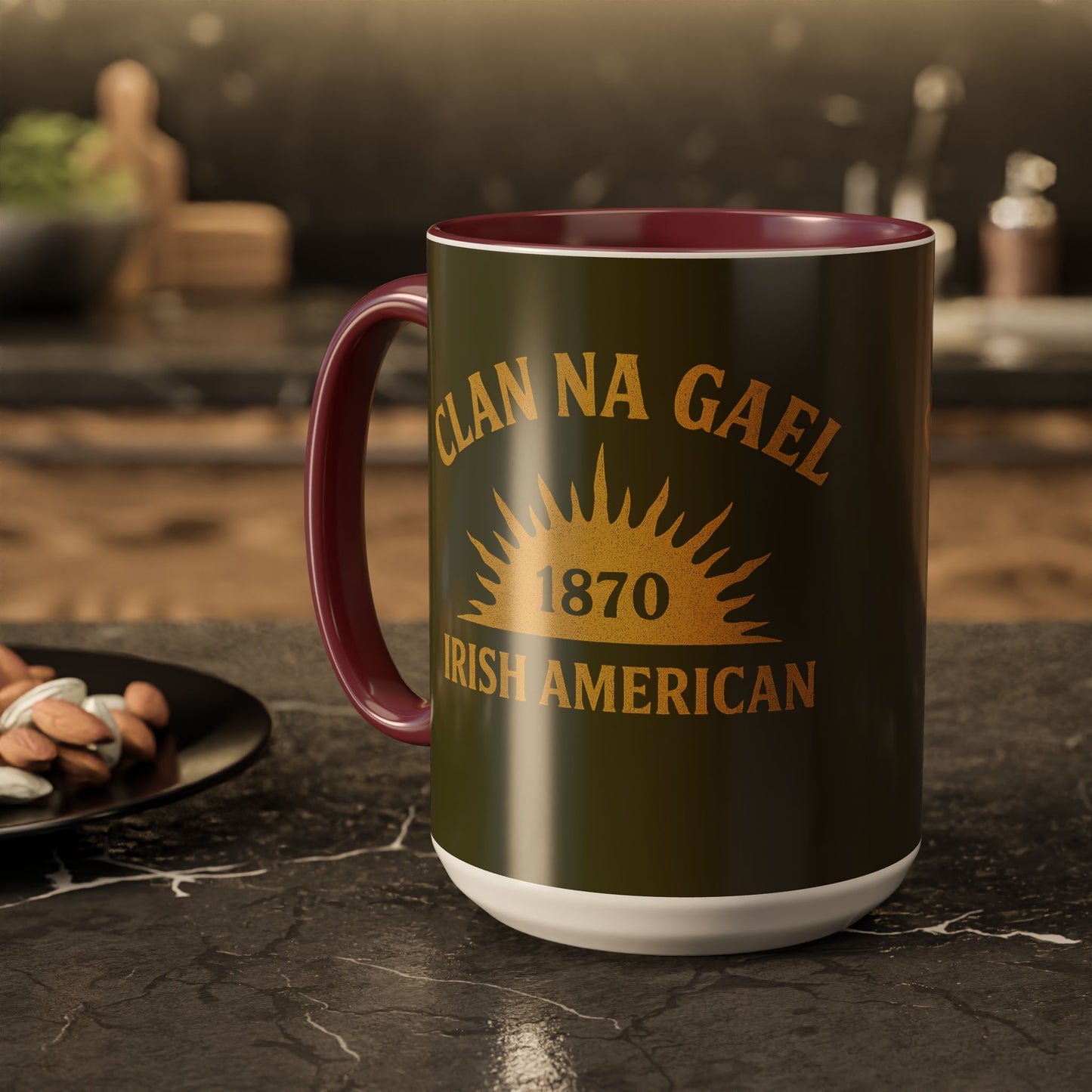 "Clan na Gael - Irish American", Colorful Mugs (11oz, 15oz) (Fianna Green)
