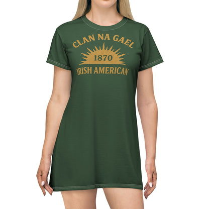 "Clan na Gael - Irish American", T-Shirt Dress (Brithemain Green)