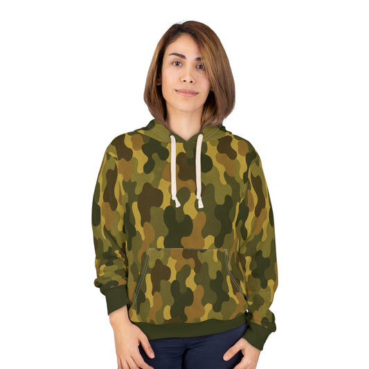 "SASR inspired Day-Ops Camouflage" Style 01, Unisex Wearable Art Pullover Hoodie (SASR Green Cuffs & Waist)