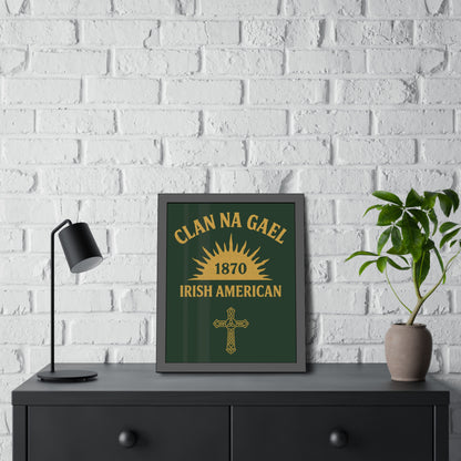 "Clan na Gael - Irish American", Framed Paper Poster (Fenian Green)