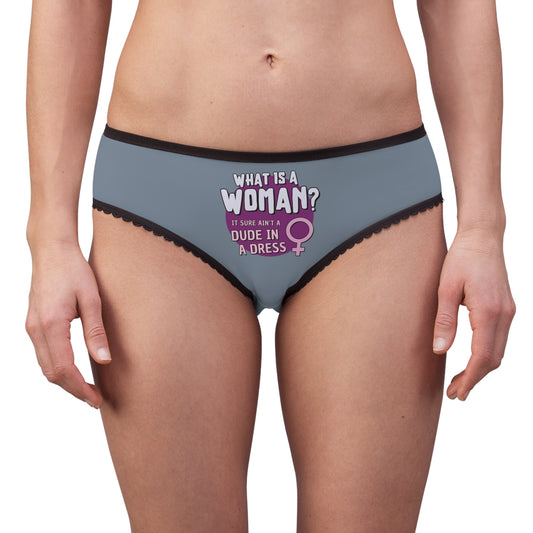 "What is a Woman" #01, Women's Briefs (Atlantic Grey)