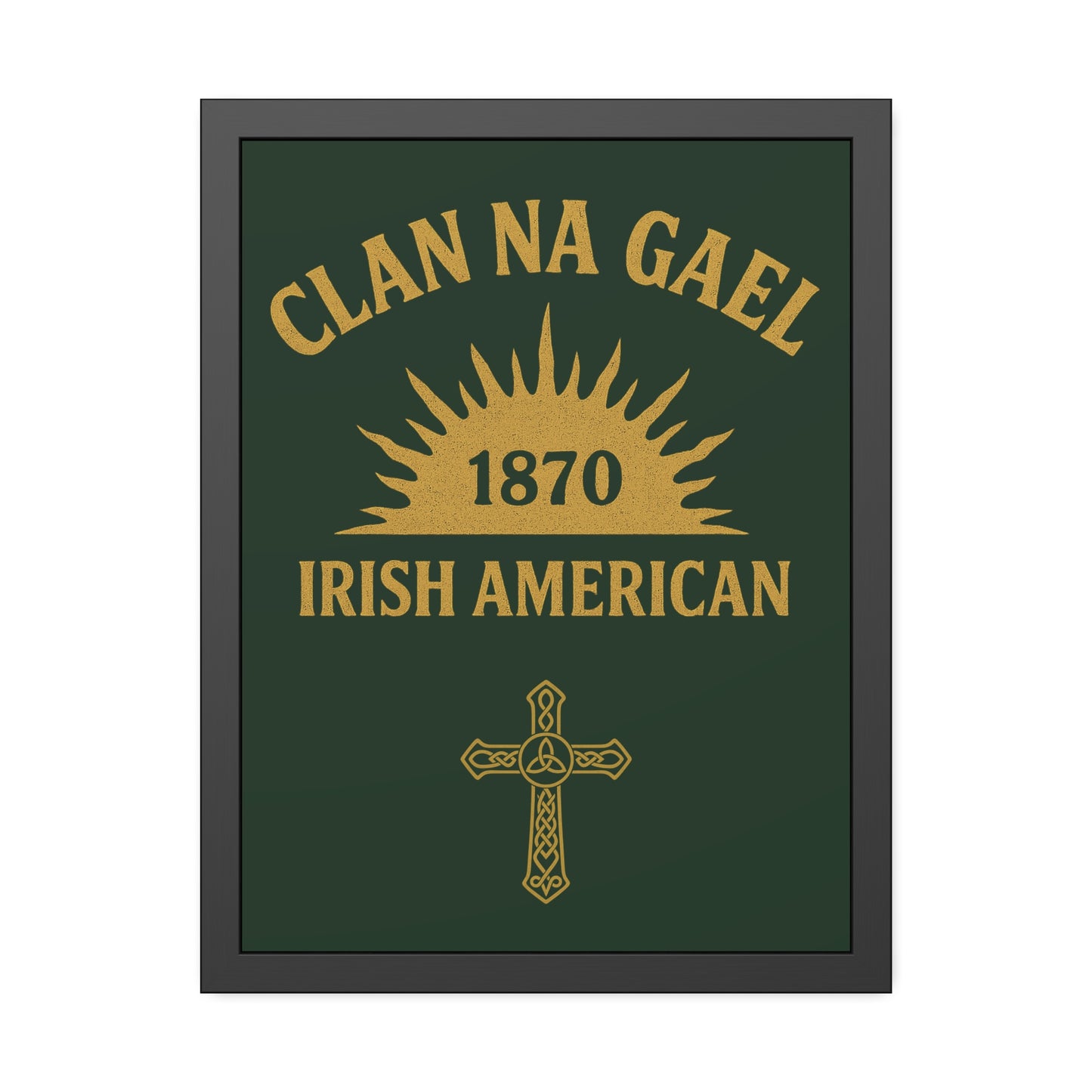 "Clan na Gael - Irish American", Framed Paper Poster (Fenian Green)