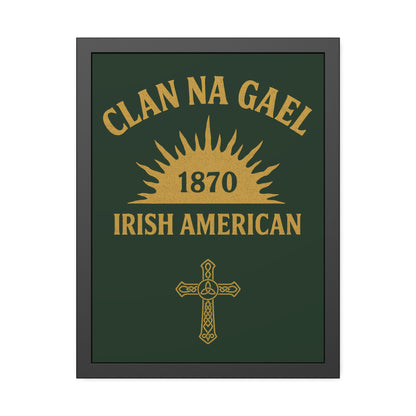 "Clan na Gael - Irish American", Framed Paper Poster (Fenian Green)