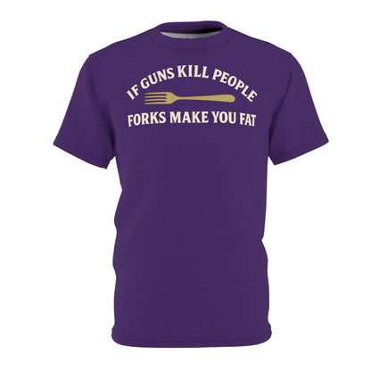 ''Forks Make You Fat", Unisex T-shirt (Thistle Purple)
