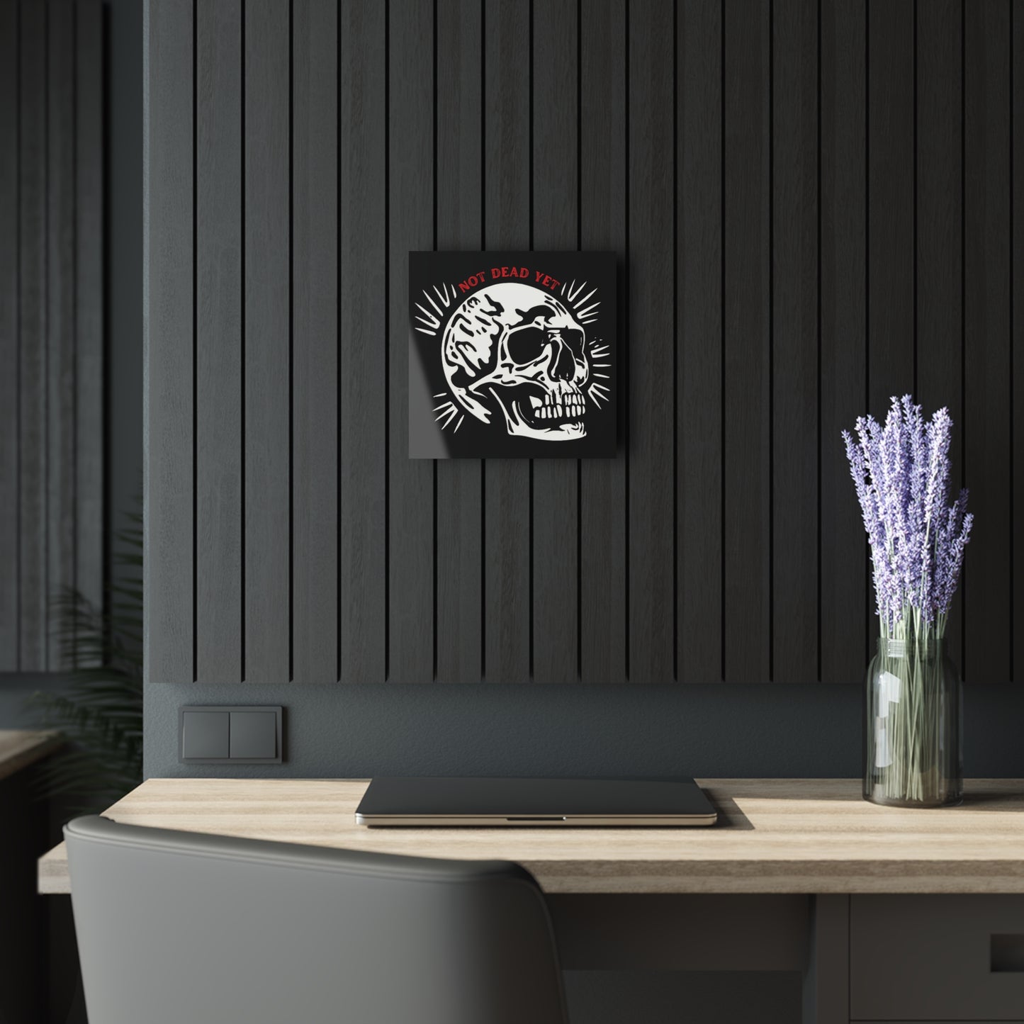 "Not Dead Yet", Acrylic Wall Prints (French Cleat Hanging) (70's Black)