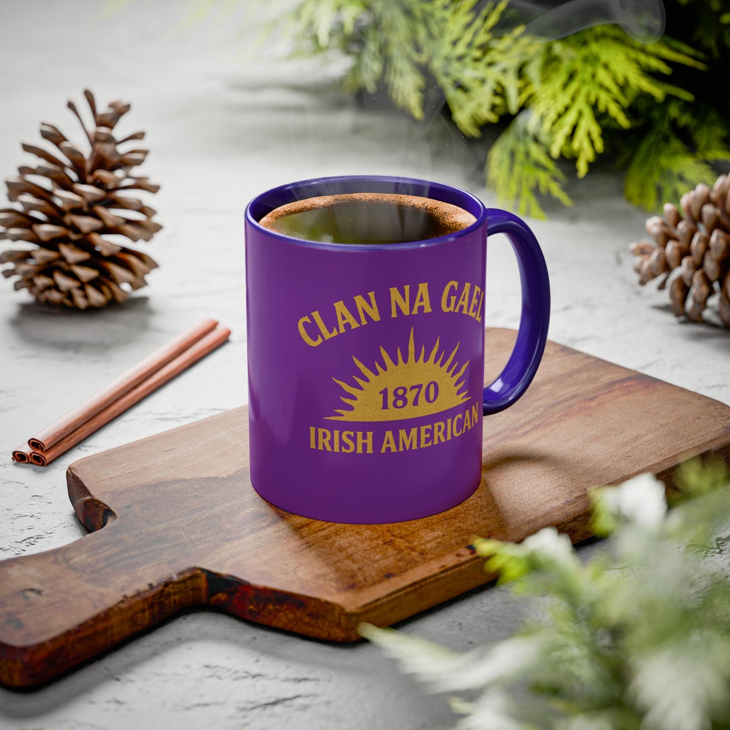 "Clan na Gael - Irish American", Colorful Mugs (11oz, 15oz) (Vesper Violet)