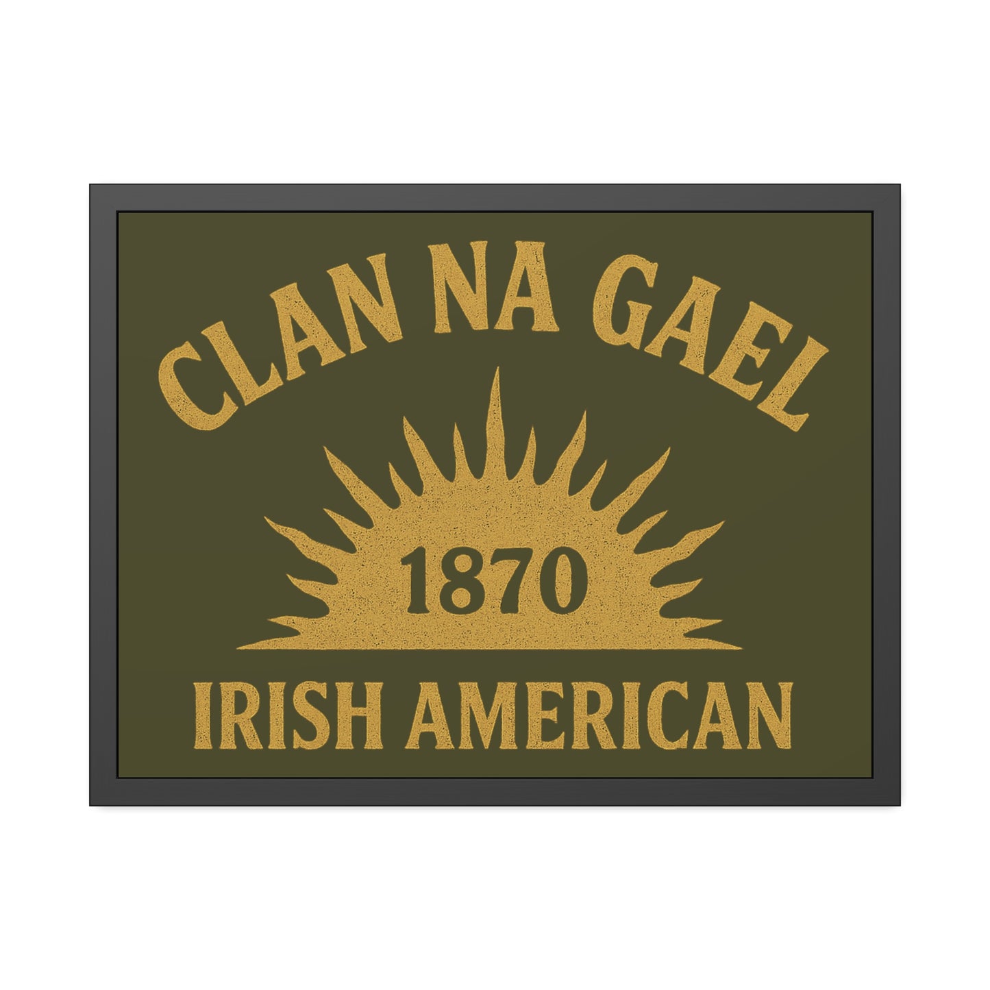 "Clan na Gael - Irish American", Framed Paper Poster (Fianna Green)