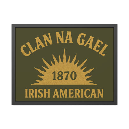 "Clan na Gael - Irish American", Framed Paper Poster (Fianna Green)