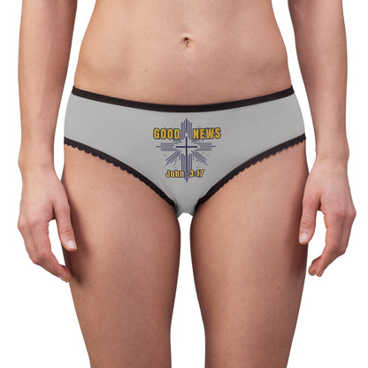"Good News - John 3:17", Women's Briefs (Silver)