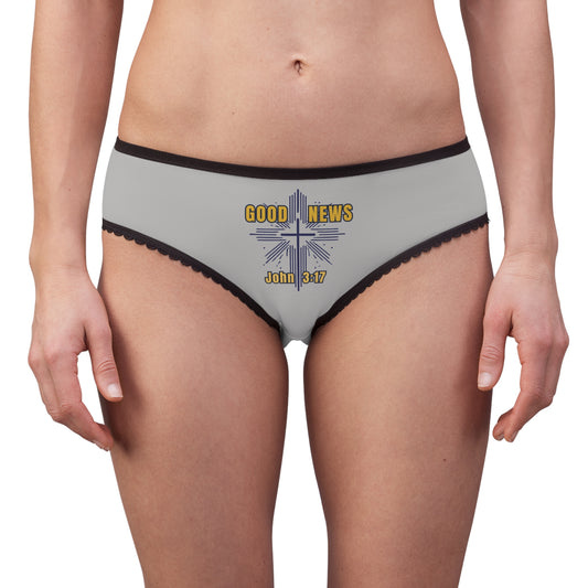 "Good News - John 3:17", Women's Briefs (Silver)