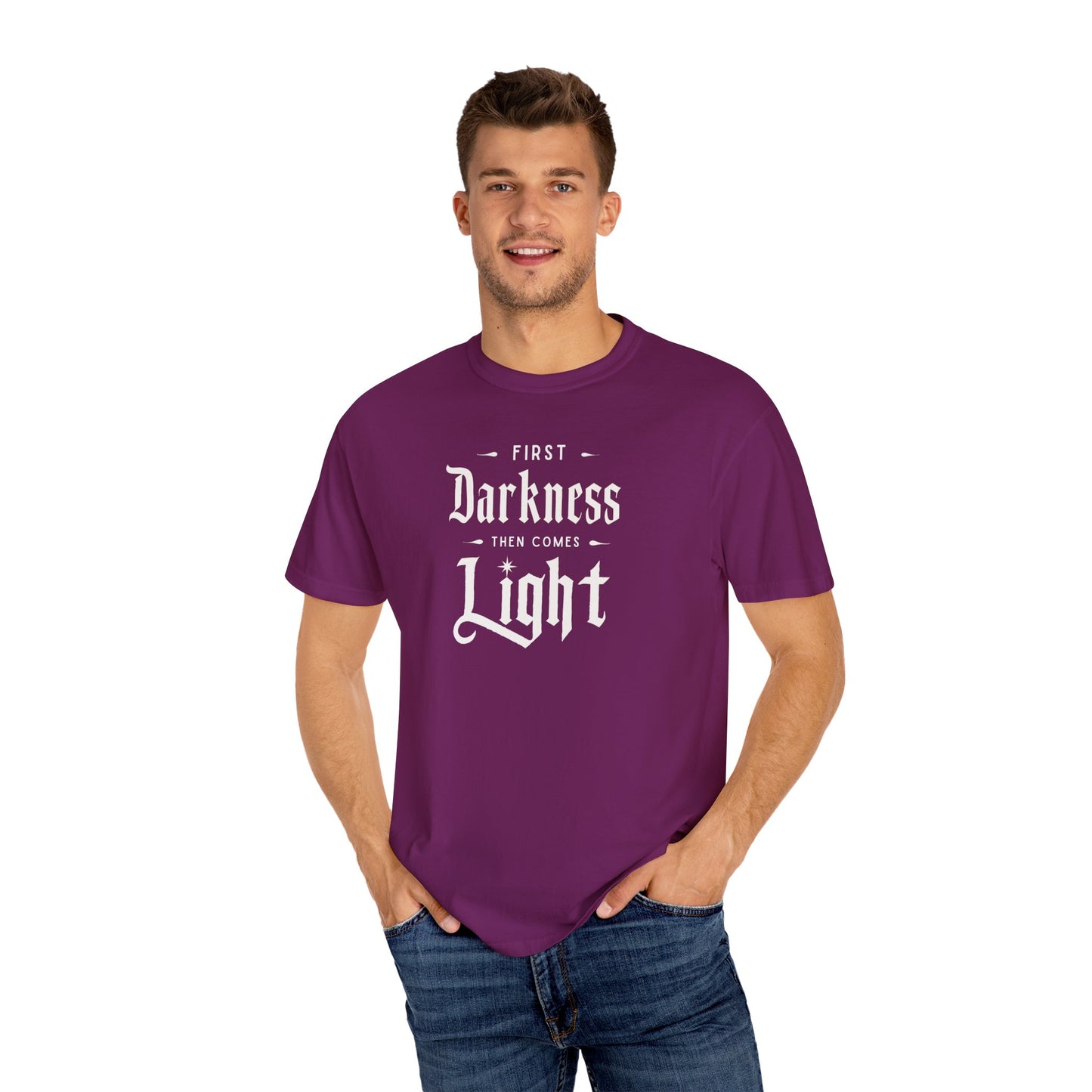 "First Darkness Then Comes Light", Unisex T-shirt