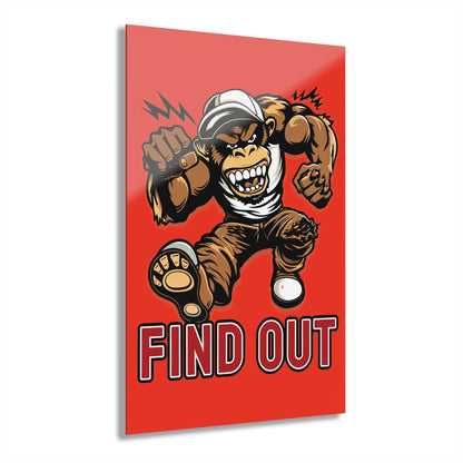"Find Out", Acrylic Wall Prints (French Cleat Hanging) (Ferrari Red)