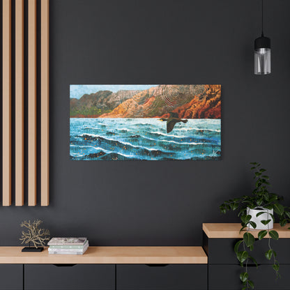 "Sky Kin II – Gannet on the Weather Edge", Fine Art Matte Canvas, Stretched, 1.25"