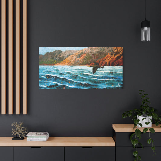 "Sky Kin II – Gannet on the Weather Edge", Fine Art Matte Canvas, Stretched, 1.25"