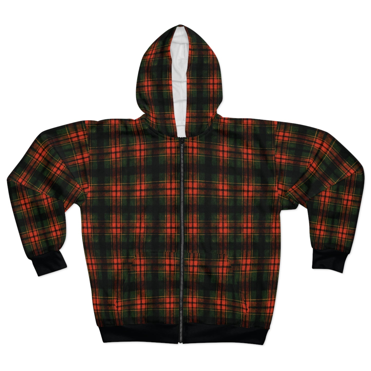 "Kilmor Brieve Tartan", Unisex Wearable Art Zip Hoodie