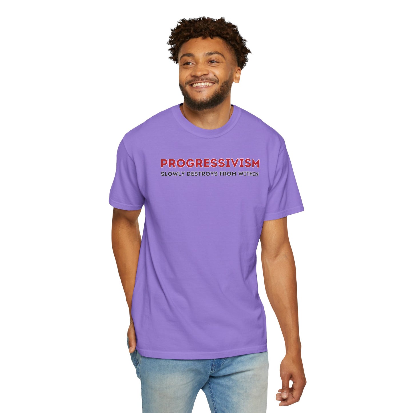 "Progressivism Slowly Destroys From Within", Unisex T-shirt (Light Colors)