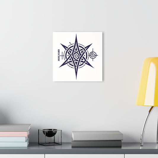 "Archie Kilmor Caltrop Symbol", Acrylic Wall Prints (French Cleat Hanging) (Porcelain White)