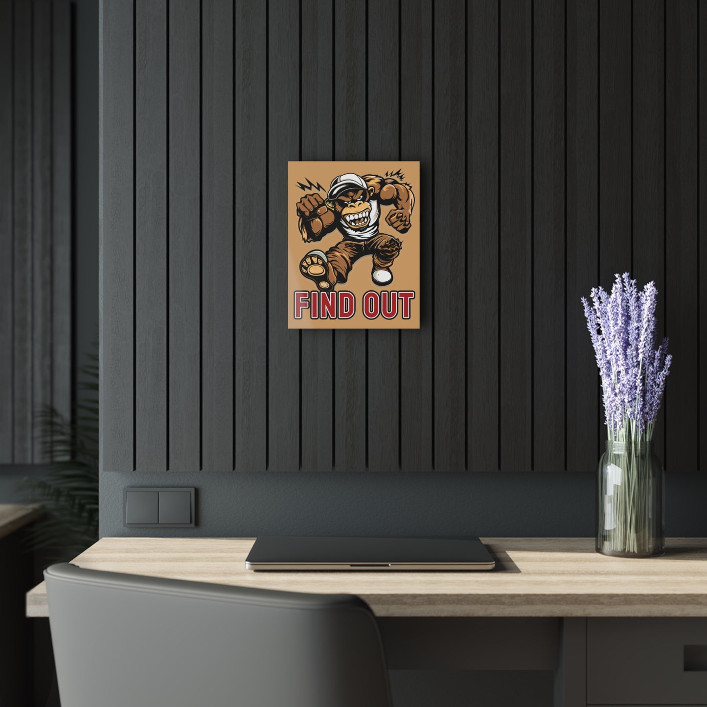 "Find Out", Acrylic Wall Prints (French Cleat Hanging) (Camel Brown)