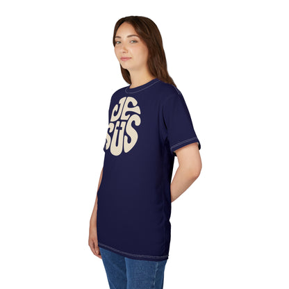 "Retro Jesus", Unisex T-shirt (Memorial Blue)