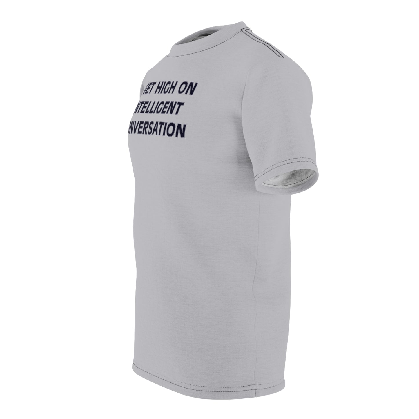 "Intelligent Conversation", Unisex T-shirt (Moonwalk Grey)