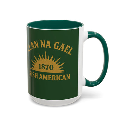 "Clan na Gael - Irish American", Colorful Mugs (11oz, 15oz) (Brithemain Green)