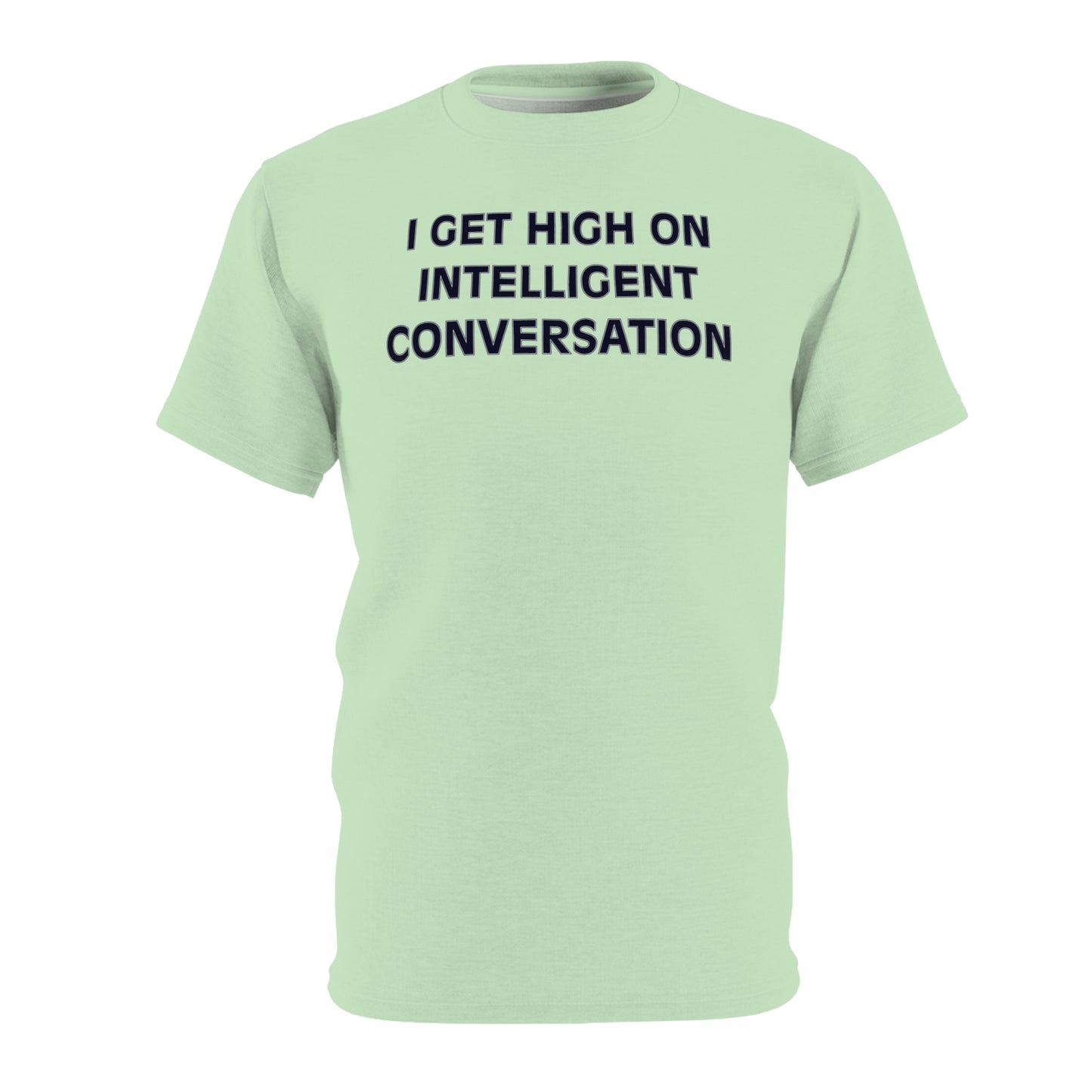"Intelligent Conversation", Unisex T-shirt (Mint Gloss)