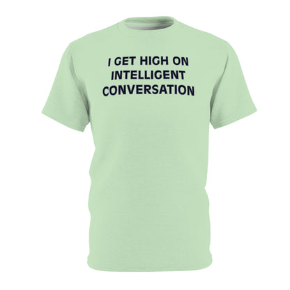 "Intelligent Conversation", Unisex T-shirt (Mint Gloss)