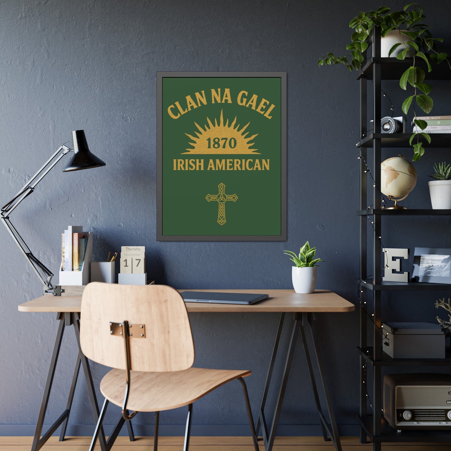 "Clan na Gael - Irish American", Framed Paper Poster (Brithemain Green)