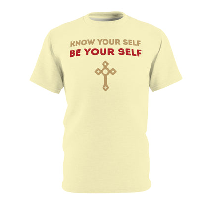 "Know Your Self", Unisex T-shirt (Primrose Light)