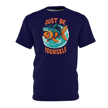 "Just Be Yourself", Unisex T-shirt (Memorial Blue)