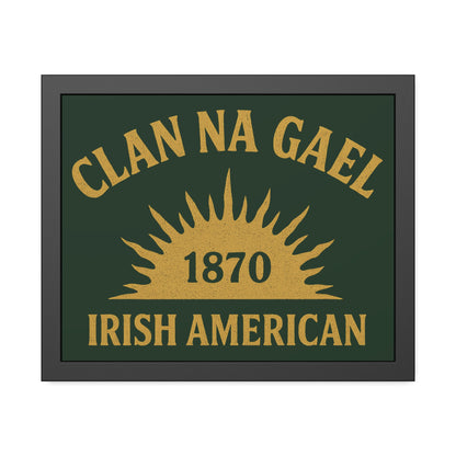 "Clan na Gael - Irish American", Framed Paper Poster (Fenian Green)