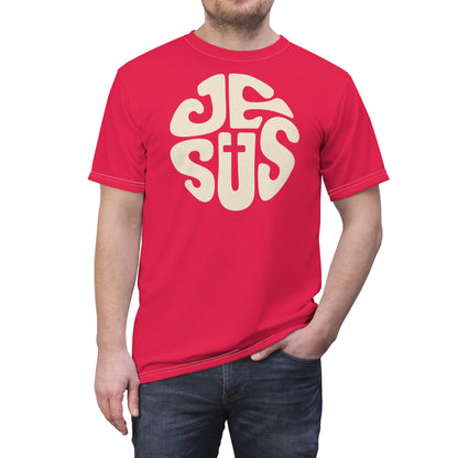 "Retro Jesus", Unisex T-shirt (Sanguine Red)