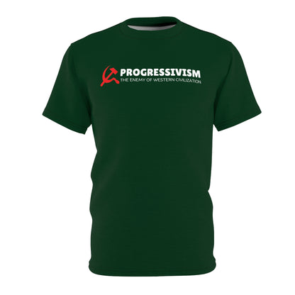 "Progressivism - Enemy of Western Civilization", Unisex Tee (Monsoon Green)