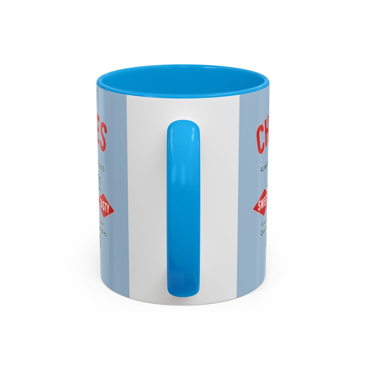 "Delicious Cherries", Colorful Mugs (11oz, 15oz) (Retro Sky)