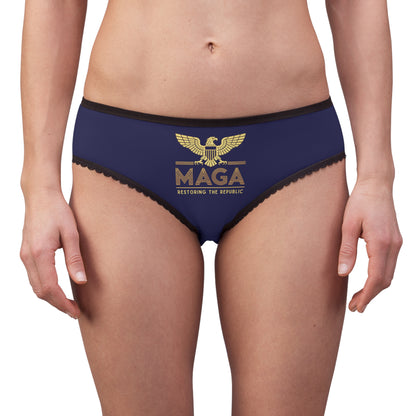 "MAGA - Restoring the Republic", Women's Briefs (Obsidian Blue)