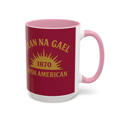 "Clan na Gael - Irish American", Colorful Mugs (11oz, 15oz) (Fénechas Red)