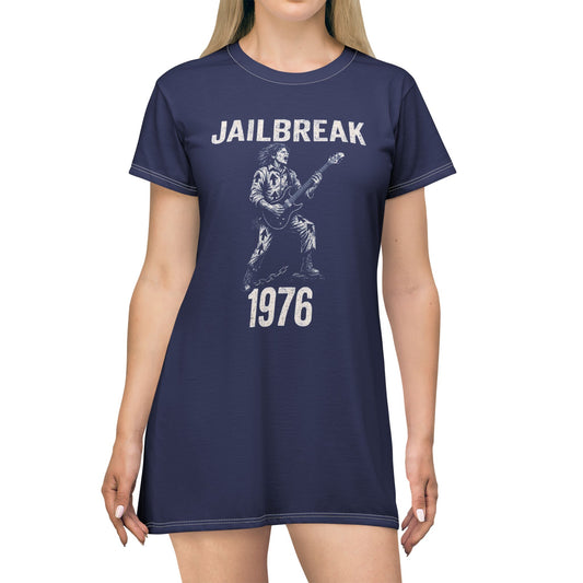 "Jailbreak 1976", T-Shirt Dress (Norway Blue)