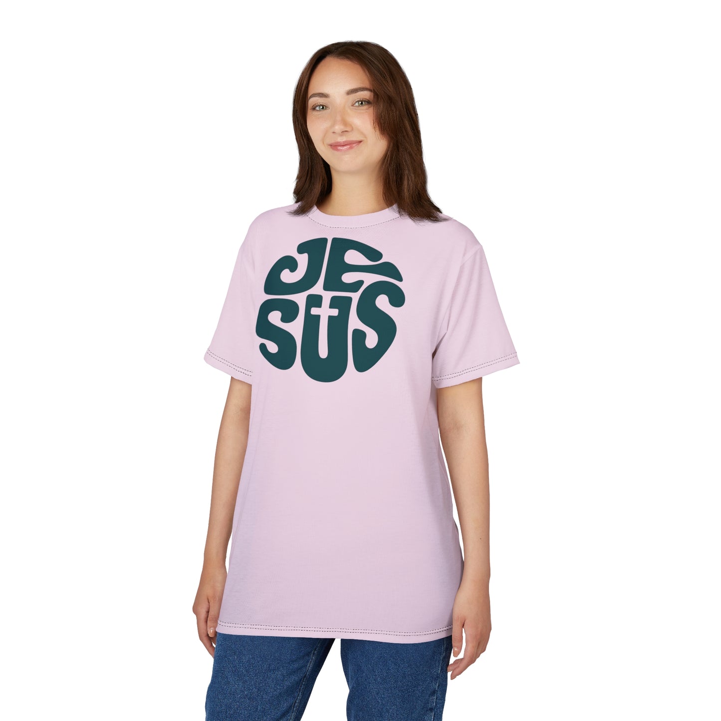 "Retro Jesus", Unisex T-shirt (Cherry Pearl)