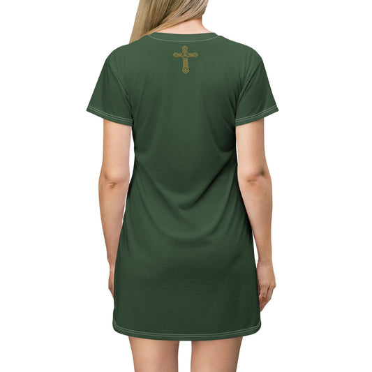 "Clan na Gael - Irish American", T-Shirt Dress (Brithemain Green)