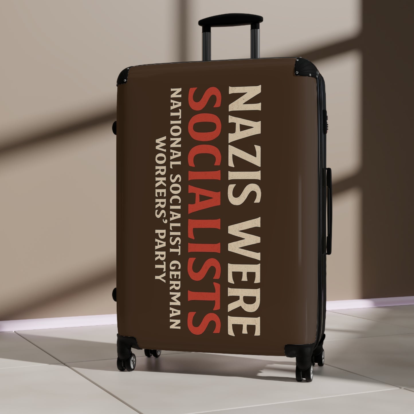 "Nazis were Socialists", Suitcase (Dark Chocolate Brown)