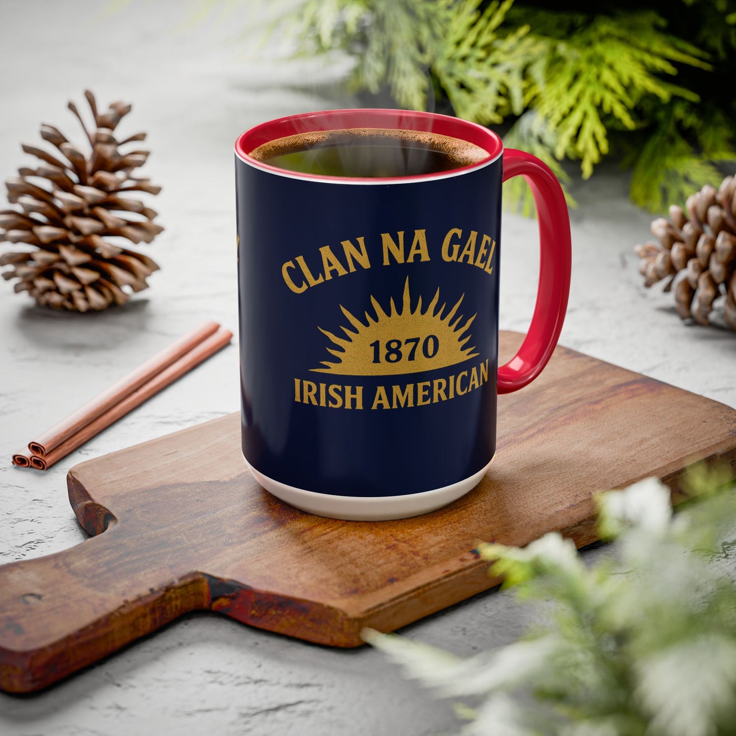 "Clan na Gael - Irish American", Colorful Mugs (11oz, 15oz) (Mariana Blue)