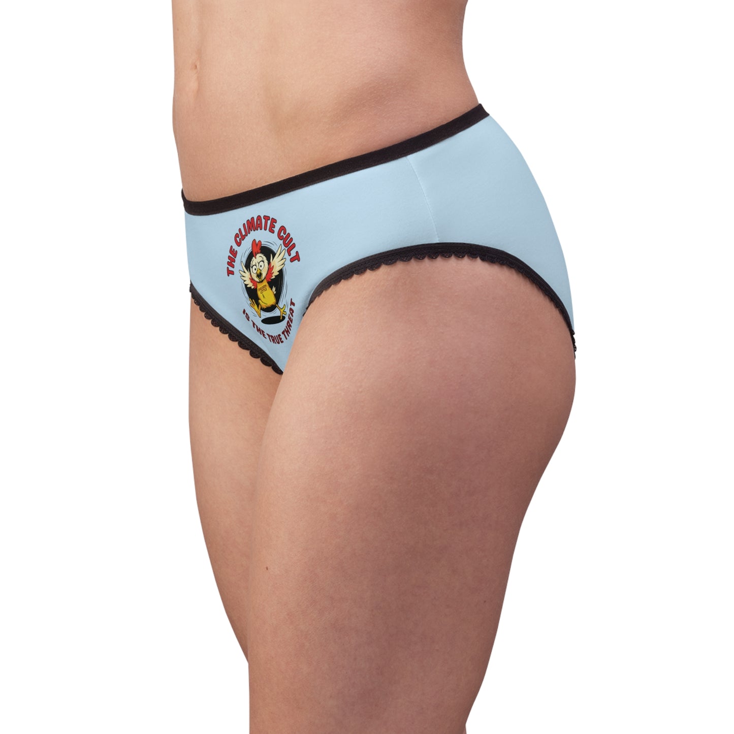 "The Climate Cult" (Chicken Little), Women's Briefs (Arctic Blue)