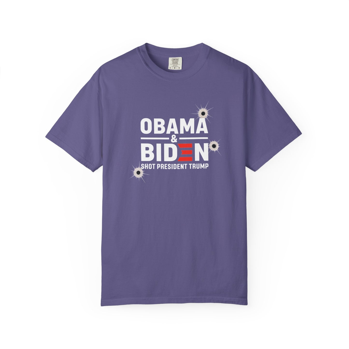 "Obama & Biden Shot President Trump", Unisex Black T-shirt