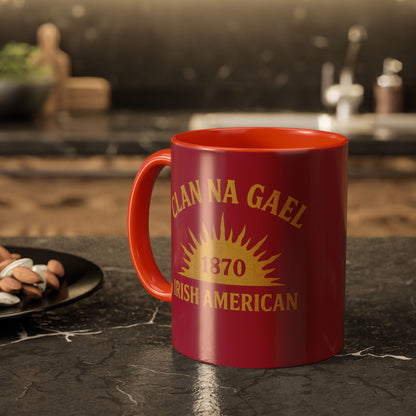 "Clan na Gael - Irish American", Colorful Mugs (11oz, 15oz) (Fénechas Red)