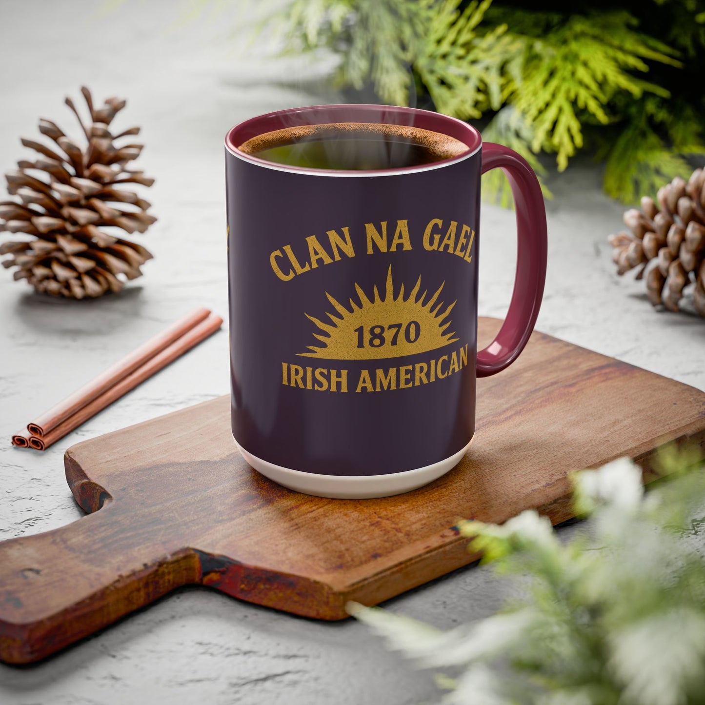 "Clan na Gael - Irish American", Colorful Mugs (11oz, 15oz) (Purple Verbena)