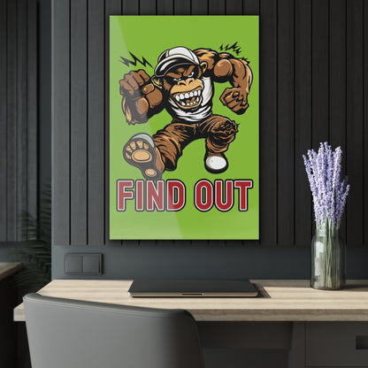 "Find Out", Acrylic Wall Prints (French Cleat Hanging) (Chartreuse Green)