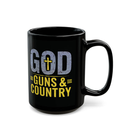 "God, Guns & Country" #01, Black Mug (11oz & 15oz)