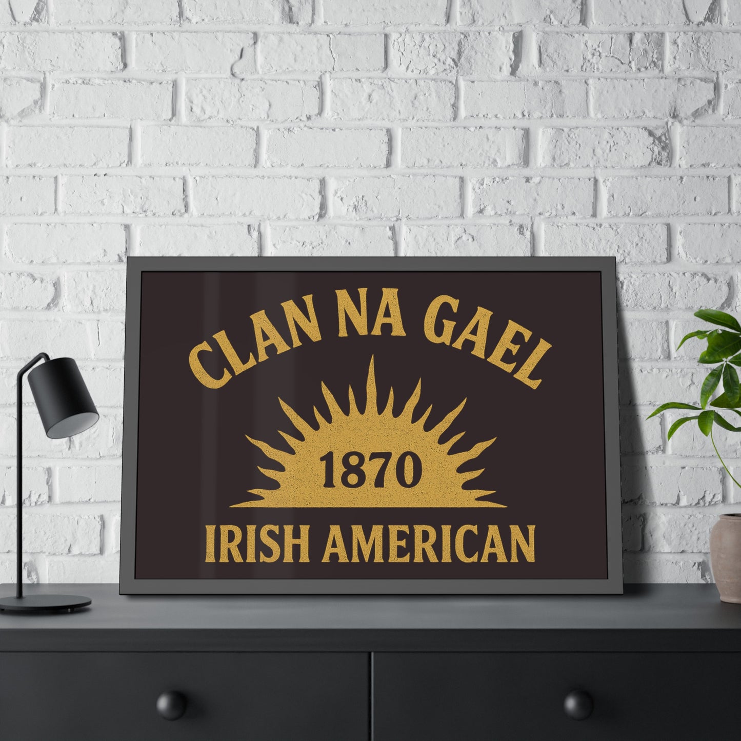 "Clan na Gael - Irish American", Framed Paper Poster (Seal Brown)