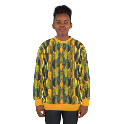 "Inner Grove", Unisex Sweatshirt (Amber Collar, Cuffs & Waistband)