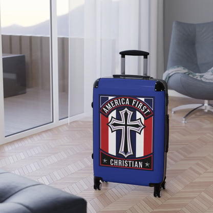 "America First Christian" Wall Art #11 Suitcases (Egyptian Blue)